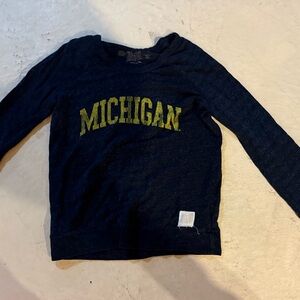 Kids Michigan Navy Long Sleeve Shirt